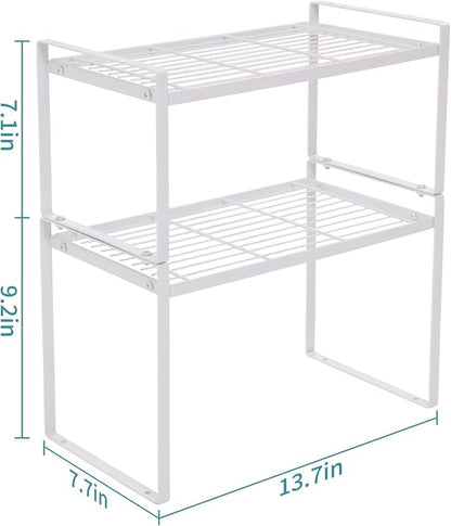 MiaLi Cabinet Organizer Shelf, Stackable Kitchen Bathroom Organizers and Storage - Image 2