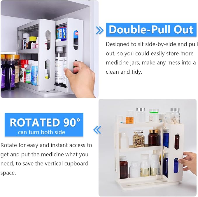 Dutiplus Medicine Organizer 2 Three-Decker Shelves Cabinet Storage Rack - Image 5