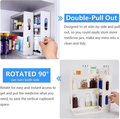 Dutiplus Medicine Organizer 2 Three-Decker Shelves Cabinet Storage Rack - Image 5