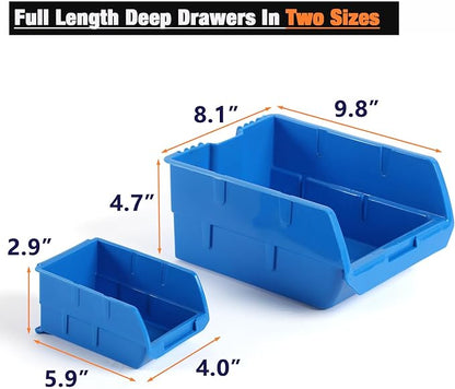 Wallmaster Wall Mounted Storage Bins, Wall Storage Bins Parts Rack 10 Bins&3 - Image 3