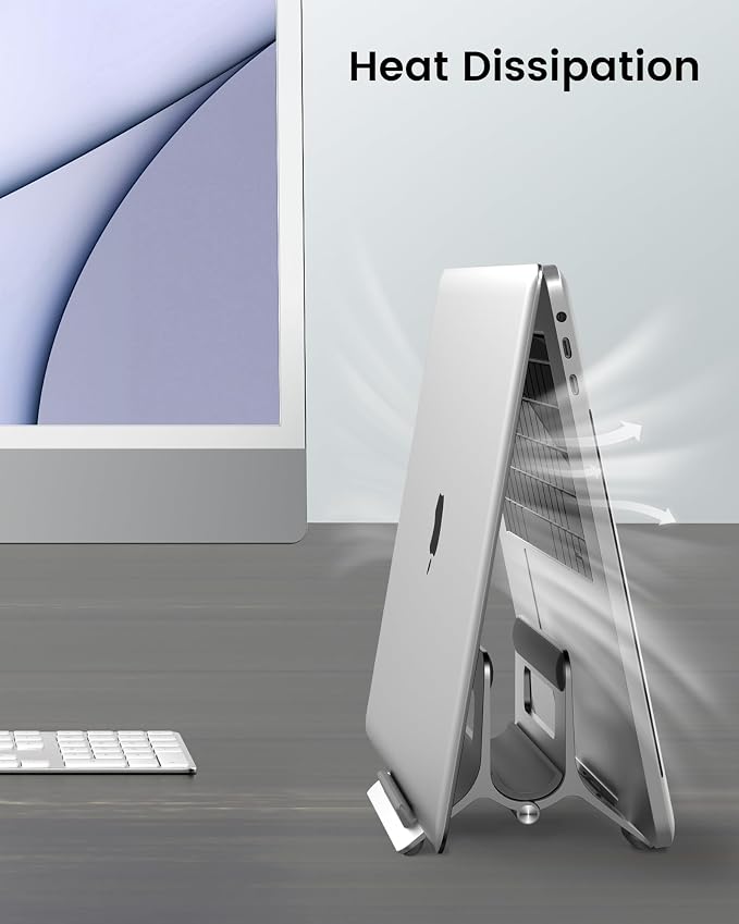 SODI Vertical Laptop Stand for Desk, Gravity Auto Lock Vertical MacBook Stand - Image 5