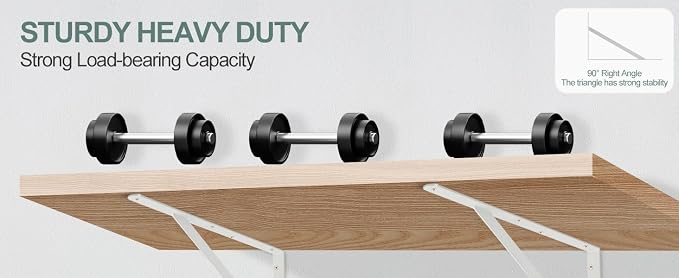 20 Pack L11 x H 8" White Heavy Duty Shelf Brackets - Image 7