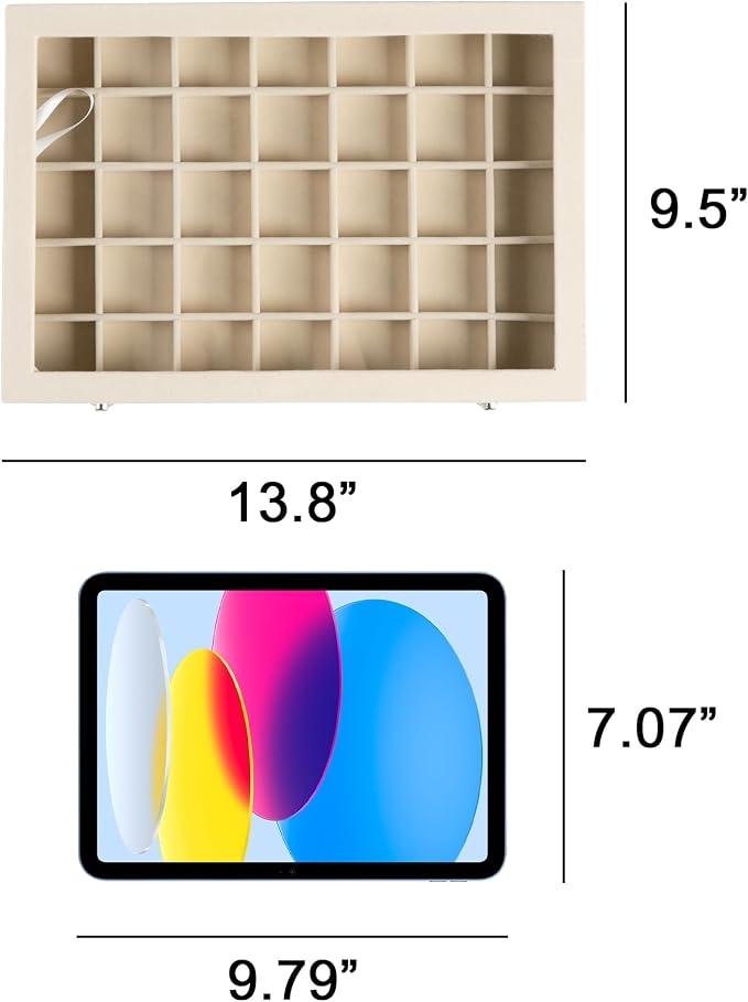 Frebeauty Velvet Jewelry Tray, 35 Grid Jewelry Organizer - Image 4