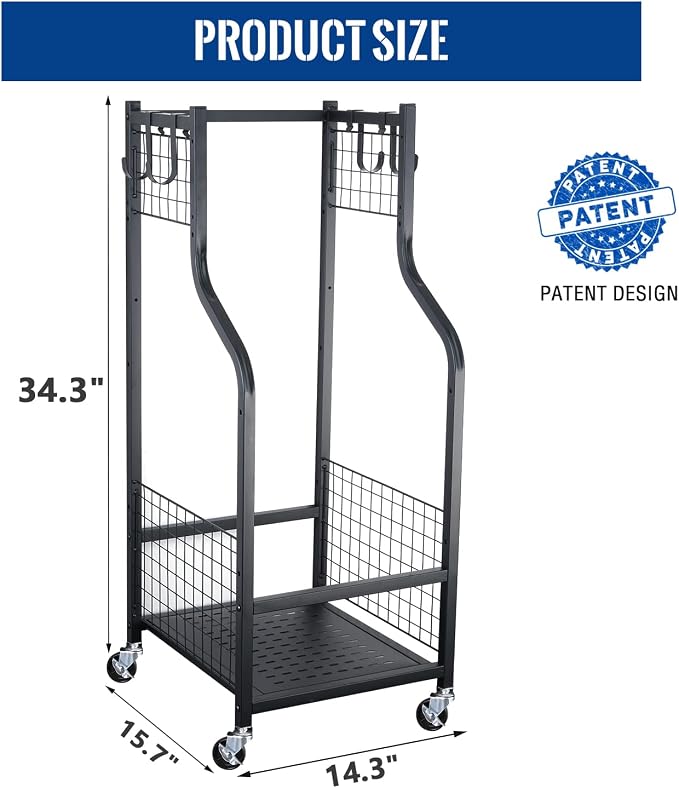 Mythinglogic Golf Storage Garage Organizer, Golf Bag Storage Stand and Other - Image 7