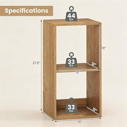 POWERSTONE 2 Cube Storage Organizer, 2 Tier Cubby Bookshelf Freestanding - Image 2