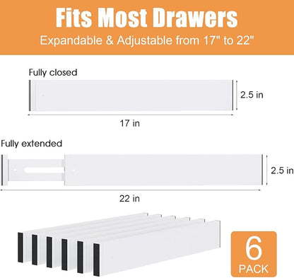 Bamboo Drawer Dividers, 17-22" Adjustable Kitchen Drawer Organizer - Image 3