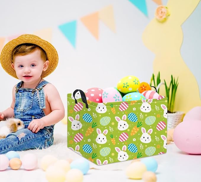Rectangular Easter Bunny Storage Basket - Image 2
