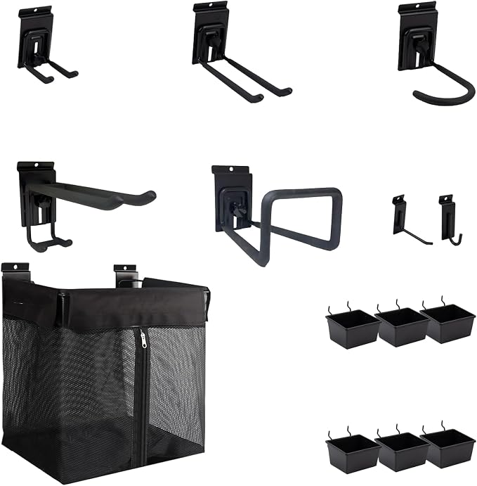 Slatwall Hooks Accessory 14 Pcs, Heavy Duty Single and Double Slatwall Hooks & by HODURWALL