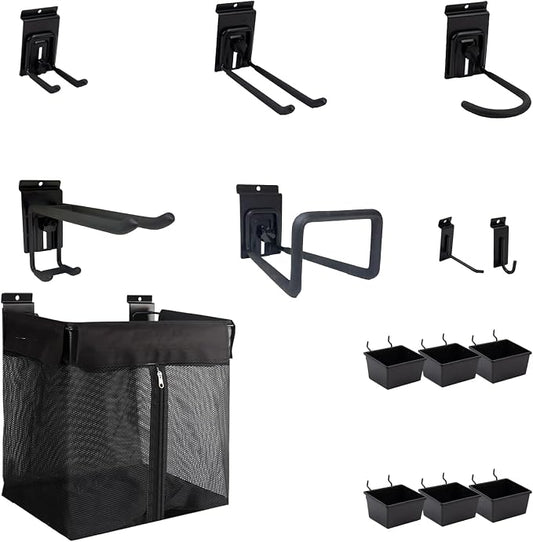 Slatwall Hooks Accessory 14 Pcs, Heavy Duty Single and Double Slatwall Hooks & by HODURWALL