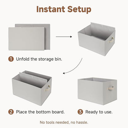 StorageWorks Storage Baskets for Shelves, Foldable Fabric Closet Storage Bins - Image 6