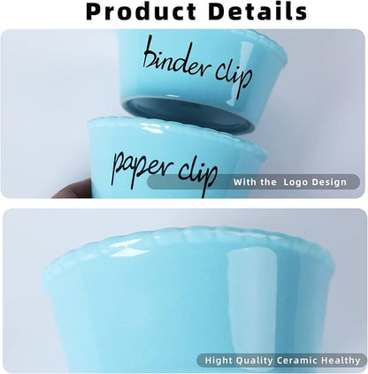 ONTUBE Ceramic Paper Clip Holder and Binder Clip Holder Set - Image 2
