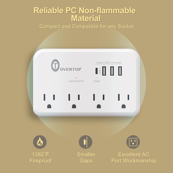 Overtop Wall Outlet Extender Surge Protector - Image 7