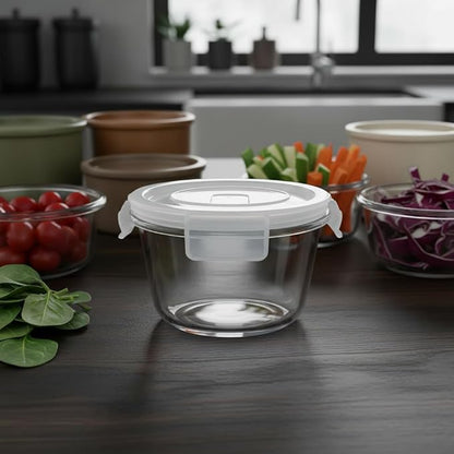 H.JSS WDJS 2 Cup Round Glass Food Storage Containers - Image 5
