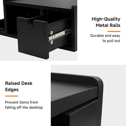Floating Nightstand with Drawer & Shelf, Wall Mounted Bedside Table - Image 7