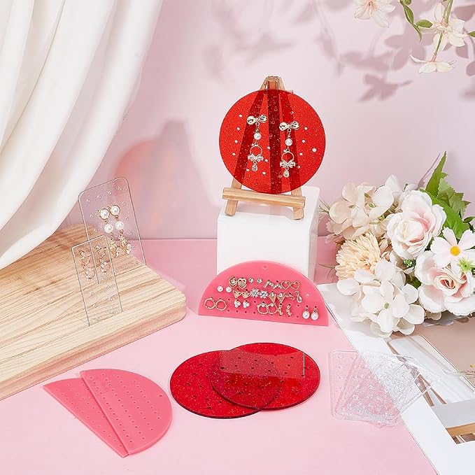 OLYCRAFT 12Pcs 4 Sizes Acrylic Earring Display Card Portable Acrylic Earring - Image 4