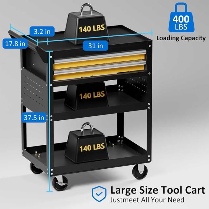 5 -Tier Heavy Duty Rolling Tool Cart on Wheels - Image 5