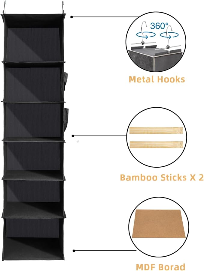2 Packs Hanging Closet Organizer, 6-Shelf Closet Organizers and Storage - Image 4