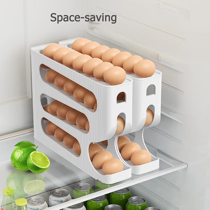Egg Holder for Fridge, Automatic Rolling Egg Dispenser for Refrigerator - Image 2