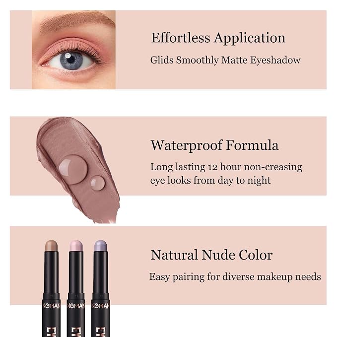 Neutral Eyeshadow Stick Cream Eyeshadow Pencil Makeup, High Pigmented - Image 4