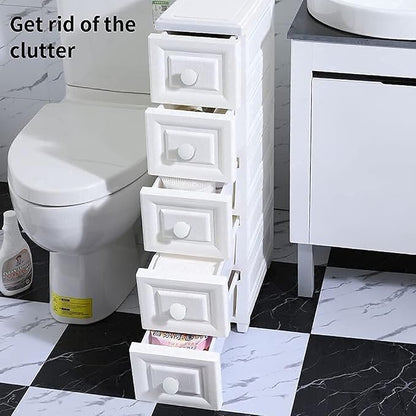 Conworld Super Light Weight Slim Plastic Bathroom Storage, Self-Assembling - Image 4