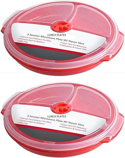 3 pack- Microwave Food Storage Travel Tray Containers - Image 5