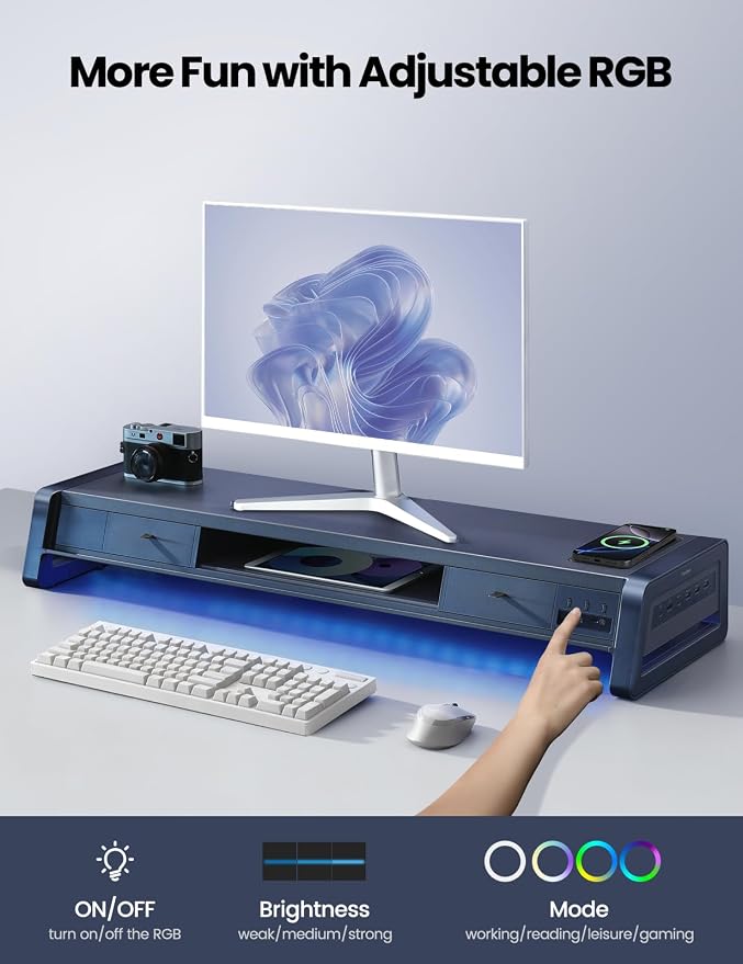 Vaydeer All-in-One Dual Monitor Stand Riser - Image 5