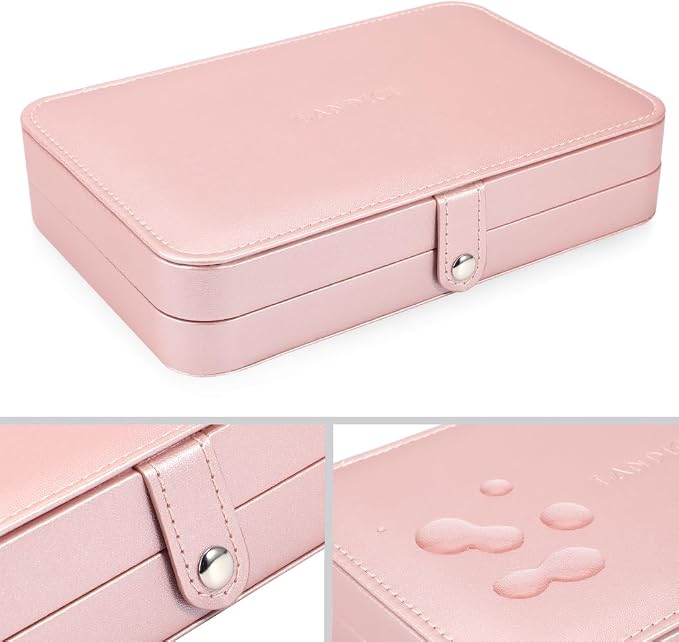 LANDICI Small Jewelry Box for Women Girls, PU Leather Travel Jewelry Case - Image 4