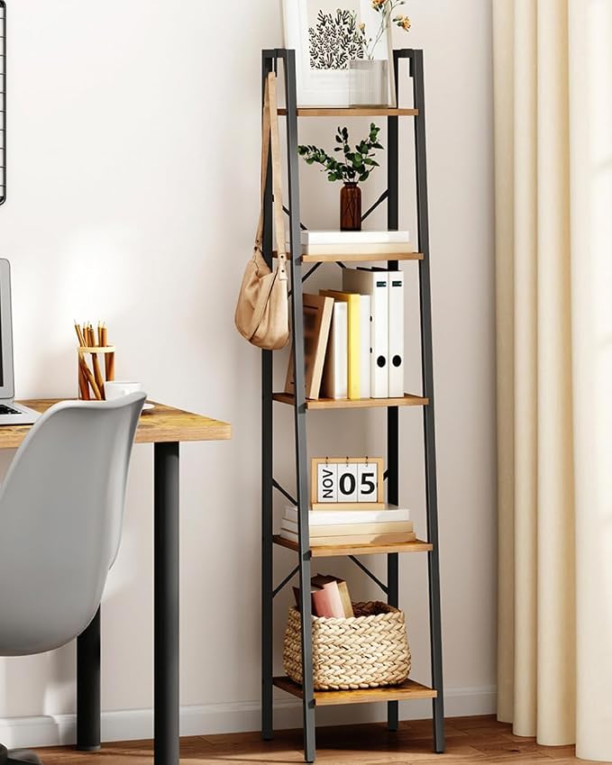 Hzuaneri Ladder Shelf, Freestanding Corner Storage Shelf | Bookcase - Image 6