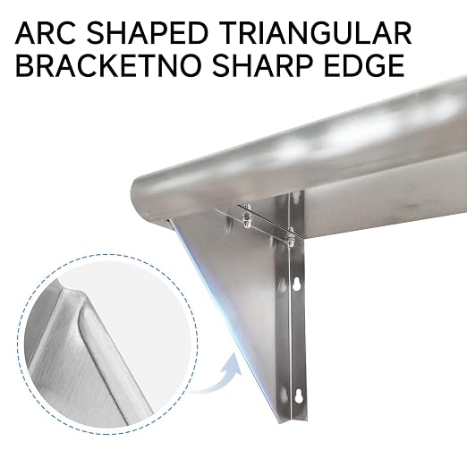 ROCKPOINT Stainless Steel Shelf 10 x 30 Inches 225lb, 2 Pack NSF Metal - Image 4