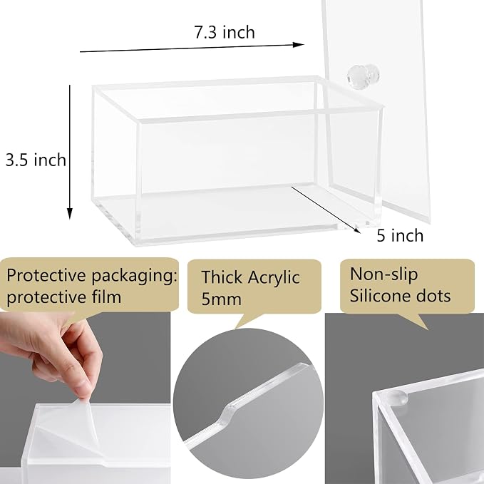 rejomiik Clear Dryer Sheet Holder Thick Acrylic Dryer Sheet Dispenser Container - Image 5