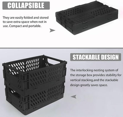Tixill 2-Pack Mini Foldable Plastic Storage Box Mini Plastic Baskets - Image 4