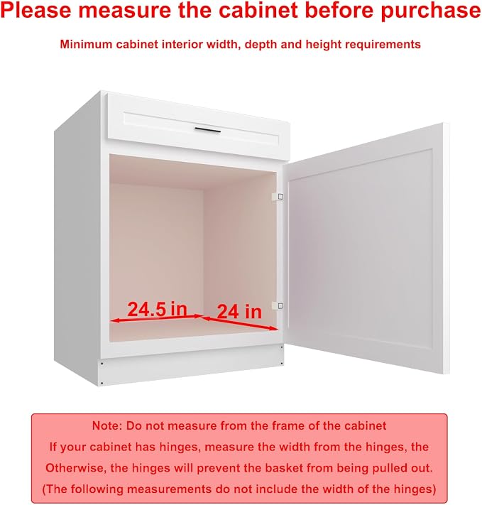Pull Out Cabinet Organizer 23" W x 21" D, Heavy Duty Kitchen Cabinet Pull Out - Image 3