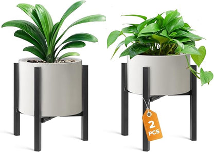 2 Pack Plant Stand Indoor Adjustable, Metal Modern Indoor Plant Stand, Heavy by SculptingLightGarden