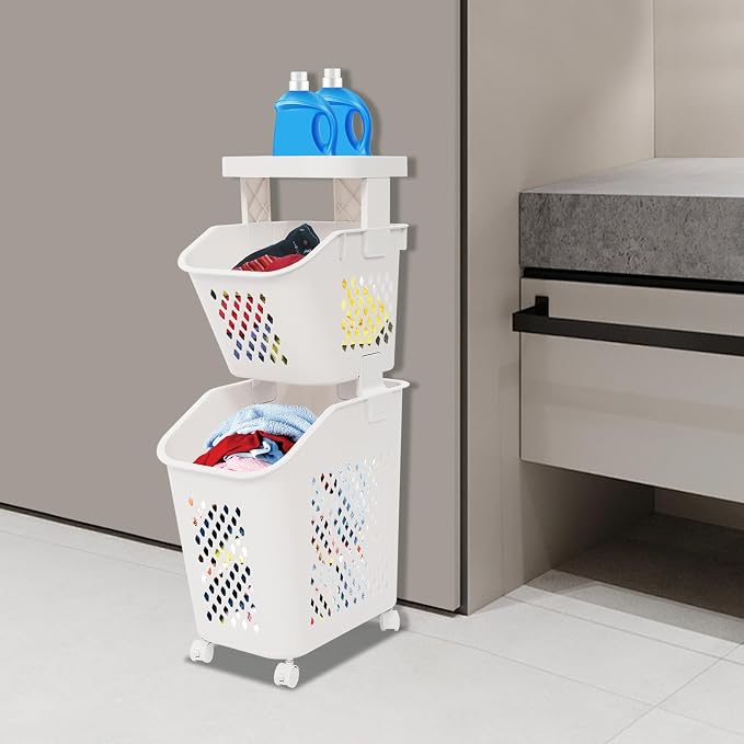 2-Tier Laundry Hamper Sorter - Image 6
