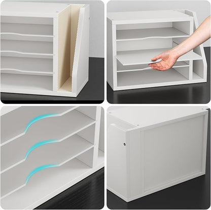 Creso hom Mail Sorter, File Organizer Desktop, Wood Desk Organizer - Image 5
