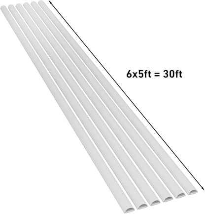 D-Line Medium Cord Cover Kit, 30ft Self-Adhesive Wire Hider, Half Round Cord - Image 2