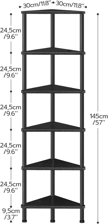 HOOBRO Corner Shelf Stand, Industrial 6-Tier Corner Bookshelf - Image 3