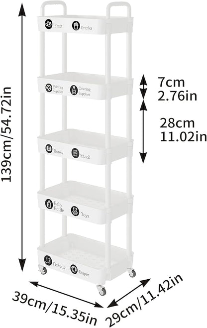 Laiensia 5-Tier Rolling Cart - Image 6