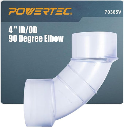 POWERTEC 70365V 4 Inch ID/OD 90 Degree Elbow by POWERTEC