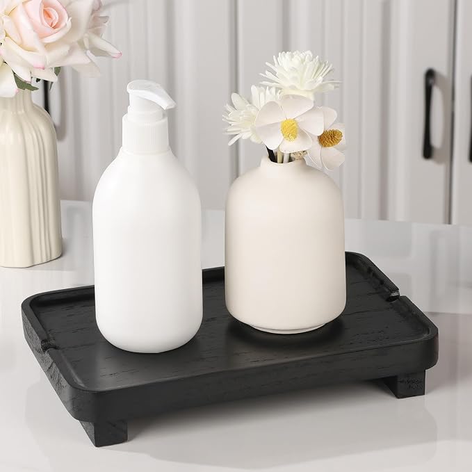 Wood Riser Small Decorative Tray Sink Soap Dish, Vanity Tray Pedestal Stand 9 x - Image 9