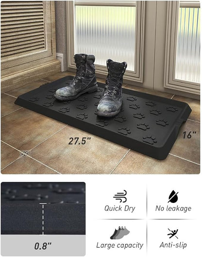 SUPENUIN Paw Pattern Boot Tray for Entryway Waterproof Rubber Mats for Dogs - Image 2