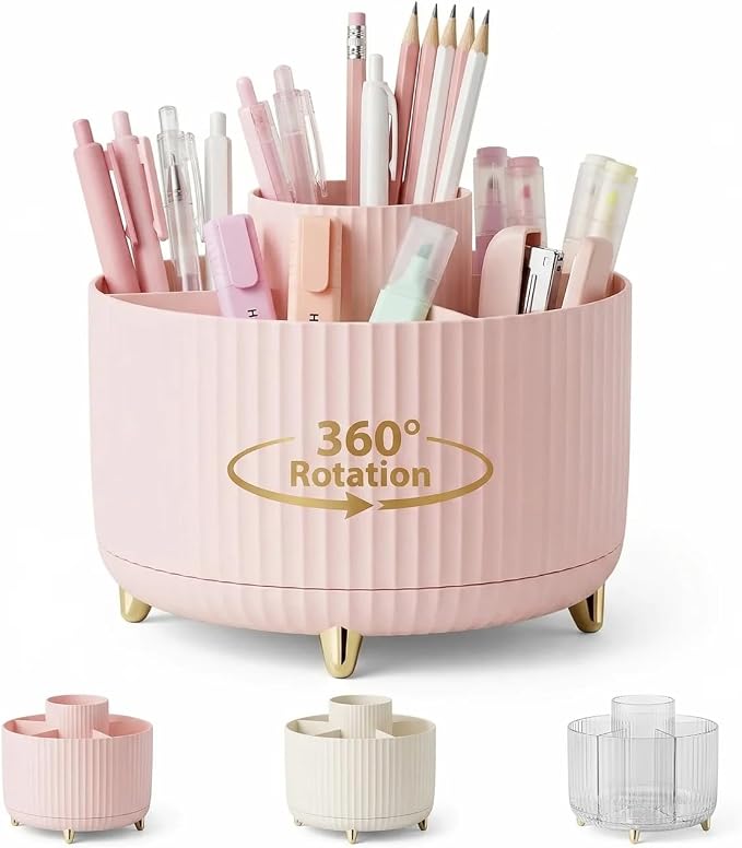 360 Degree Rotating Desktop Organizer, Makeup Brushes, Desktop Stationery - Image 2