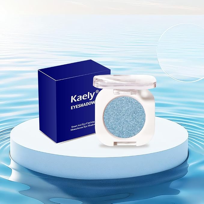 Sky Blue Single Metallic Shimmer Eyeshadow Makeup, Neutral Powde Eye Shadow - Image 7