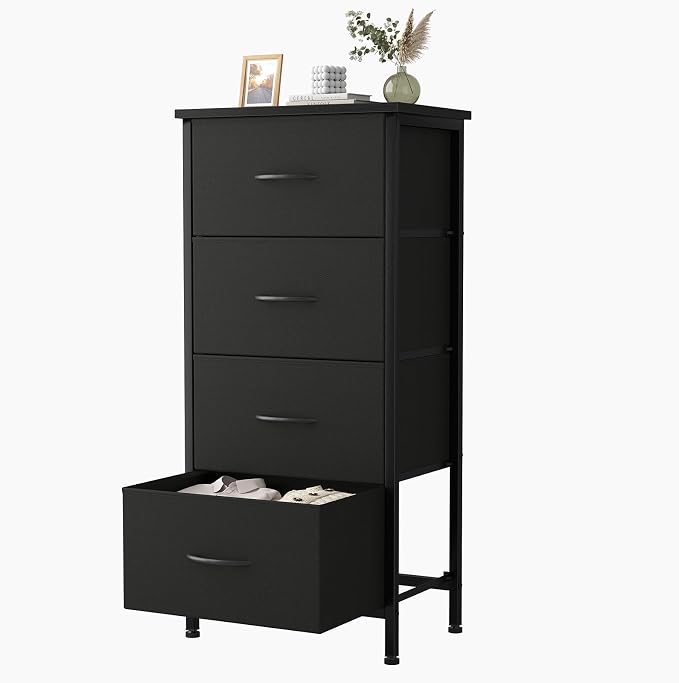 Sweetcrispy Dresser for Bedroom, 4 Drawer Storage Cabinet, Tall Nightstand | by Sweetcrispy