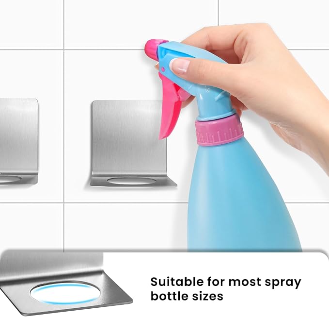 Daily Treasures 304 Stainless Steel Spray Bottle Holder Rack - Image 3