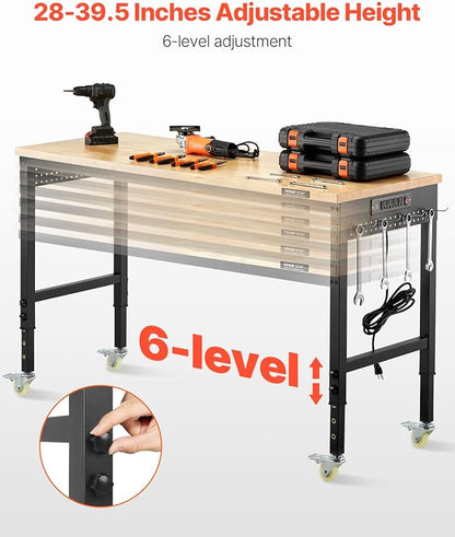 VEVOR Adjustable Workbench, 60 Inch Work Bench - Image 3