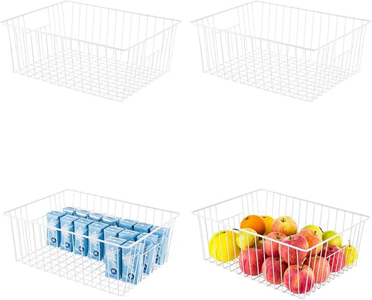 Upright Freezer Organizer Bins， Freezer Baskets by lonpute