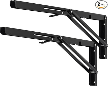 YUMORE Folding Shelf Brackets, 20 Inch Heavy Duty L Bracket, Max Load: 330lb by YUMORE