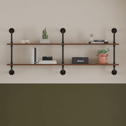 HDDFER Floating Shelves Wall Bookshelf Industrial Pipe Shelving Shelves Real by industrialpipeshelving