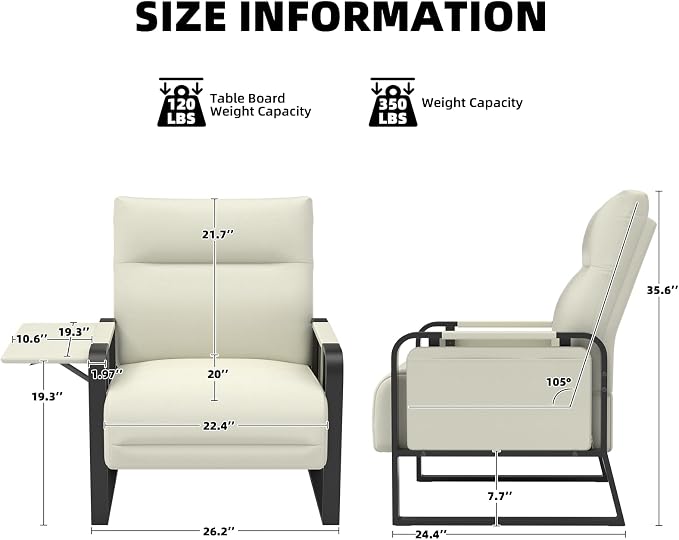 Upholstered Accent Chair, Modern Faux Leather Sofa Chair - Image 2